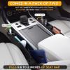 imageEcoNour 2 in 1 Car Seat Gap Organizer  Front Car Seat Crevice Storage Box  Car Seat Gap Filler Helps to Reduce Distracted Driving ampamp Holds Phones Glasses Keys Red  Adjustable Storage PocketsFull Black