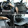 imageEcoNour 2 in 1 Car Steering Wheel Desk  Lap Desk for Convenient Working  Bamboo Trays for Eating  Interior Accessories for Truck Drivers  Lightweight Wooden Tray with Easy StorageCharcoal Black