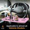 imageEcoNour 2 in 1 Car Steering Wheel Desk  Lap Desk for Convenient Working  Bamboo Trays for Eating  Interior Accessories for Truck Drivers  Lightweight Wooden Tray with Easy StoragePink