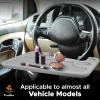 imageEcoNour 2 in 1 Car Steering Wheel Desk  Lap Desk for Convenient Working  Bamboo Trays for Eating  Interior Accessories for Truck Drivers  Lightweight Wooden Tray with Easy StorageGray