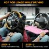 imageEcoNour 2 in 1 Car Steering Wheel Desk  Lap Desk for Convenient Working  Bamboo Trays for Eating  Interior Accessories for Truck Drivers  Lightweight Wooden Tray with Easy StoragePink