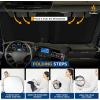 imageEcoNour 2Piece Foldable Spring RV Windshield Sunshade Reflective 240T Polyster for RVs Trucks Motorhomes Bus Side Window XXLarge Each 415 in x 50 inXXLarge