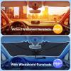 imageEcoNour Car Windshield Sunshade Umbrella  Foldable Car Umbrella Sun Shade Cover  Front Windshield Shade for Heat and UV Rays Protection  240T Polyester Umbrella Sunshade  Large 57quotx35quotSmall