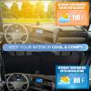 imageEcoNour Jeep Windshield Sunshade  Sun Visor for UV Rays ampamp Heat Protection  Suitable for Wrangler Gladiator  Jeep Accessories for Wrangler  XSmall  60x21 InchesXXXXXLarge