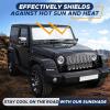 imageEcoNour Jeep Windshield Sunshade  Sun Visor for UV Rays ampamp Heat Protection  Suitable for Wrangler Gladiator  Jeep Accessories for Wrangler  XSmall  60x21 InchesXSmall