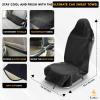 imageEcoNour Sweat Towel Car Seat Cover with Belt Shoulder Pad  Washable Car Seat Protector from Sweat Food Dirt Gym Swimming Workout  Waterproof Universal Seat Cover for Car Truck Van ampamp SUVBlack