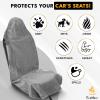 imageEcoNour Sweat Towel Car Seat Cover with Belt Shoulder Pad  Washable Car Seat Protector from Sweat Food Dirt Gym Swimming Workout  Waterproof Universal Seat Cover for Car Truck Van ampamp SUVGrey
