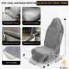imageEcoNour Sweat Towel Car Seat Cover with Belt Shoulder Pad  Washable Car Seat Protector from Sweat Food Dirt Gym Swimming Workout  Waterproof Universal Seat Cover for Car Truck Van ampamp SUVGrey
