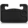 imageEcoNour 2 in 1 Car Steering Wheel Desk  Lap Desk for Convenient Working  Bamboo Trays for Eating  Interior Accessories for Truck Drivers  Lightweight Wooden Tray with Easy StorageBlack