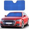 imageEcoNour Accordion Car Windshield Sun Shade  Car Sun Visor to Protect Harmful UV Rays  Foldable Automotive Windshield Sunshades  Window Sun Blocker to Keep Your Vehicle Cool ampamp Comfort  58quot x 28quotBlue