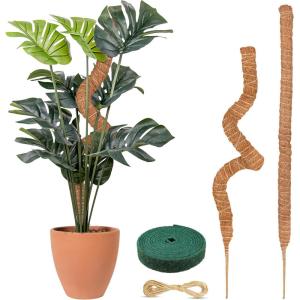 imageEcoNour 28quot 2 Pack Moss Pole  Moss Pole Monstera Plant Support  Plant Sticks for Indoor Climbing Plants  Support for Potted Plants Like Pothos Philodendrons and More28 Inches  2 PCS