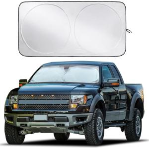 imageEcoNour Jeep Windshield Sunshade  Sun Visor for UV Rays ampamp Heat Protection  Suitable for Wrangler Gladiator  Jeep Accessories for Wrangler  XSmall  60x21 InchesXLarge