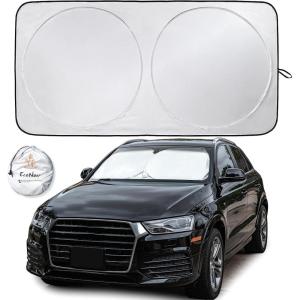 imageEcoNour Jeep Windshield Sunshade  Sun Visor for UV Rays ampamp Heat Protection  Suitable for Wrangler Gladiator  Jeep Accessories for Wrangler  XSmall  60x21 InchesSmall
