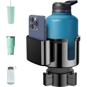 imageEconour Car Cup Holder Expander  Fits with Hydro Flasks Yeti Nalgene ampamp Large Water Bottle 32 40 oz  Phone Holder  Adjustable Automotive cupholder Extender for car with Expandable Base  Black