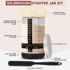 imageEcoNour 1000 ml Sourdough Starter Kit  34oz Glass Sourdough Starter Jar with Thermometer Spatula Cloth Cover  DateMarked Feeding BandIdeal for Beginners  Bread Fermentation ampamp Baking Essential
