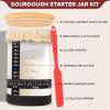 imageEcoNour 1000 ml Wooden Sourdough Bread Starter Kit  34oz Glass Jar with Thermometer Spatula Cloth Cover  DateMarked Feeding Band  Ideal for Beginners  Bread Fermentation ampamp Baking Essentials