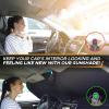 imageEcoNour 240T Windshield Sun Shade Patriotic Design  American Flag ampamp Bald Eagle  UV ampamp Heat Protection for Cars Interior Cool Trucks SUVs  Foldable Reflective Sun Visor 64quot x 32quotWhite