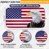 imageEcoNour 240T Windshield Sun Shade Patriotic Design  American Flag ampamp Bald Eagle  UV ampamp Heat Protection for Cars Interior Cool Trucks SUVs  Foldable Reflective Sun Visor 64quot x 32quotRed