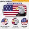imageEcoNour 240T Windshield Sun Shade Patriotic Design  American Flag ampamp Bald Eagle  UV ampamp Heat Protection for Cars Interior Cool Trucks SUVs  Foldable Reflective Sun Visor 64quot x 32quotRed