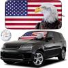 imageEcoNour 240T Windshield Sun Shade Patriotic Design  American Flag ampamp Bald Eagle  UV ampamp Heat Protection for Cars Interior Cool Trucks SUVs  Foldable Reflective Sun Visor 64quot x 32quotRed