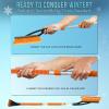 imageEcoNour 27quot Aluminum Car Snow Scraper and Brush  Weaved Bristle Head with Metal Body Ice Scraper for Car Windshield  Tough Show Shovel with Ergonomic Foam Grip Winter AccessoryOrange