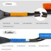 imageEcoNour 27quot Aluminum Car Snow Scraper and Brush  Weaved Bristle Head with Metal Body Ice Scraper for Car Windshield  Tough Show Shovel with Ergonomic Foam Grip Winter AccessoryBlue  Orange