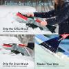 imageEcoNour 27quot Aluminum Car Snow Scraper and Brush  Weaved Bristle Head with Metal Body Ice Scraper for Car Windshield  Tough Show Shovel with Ergonomic Foam Grip Winter AccessoryRed