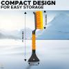 imageEcoNour 27quot Aluminum Snow Brush with Ice Scrapers for Car Windshield and Window  Car Snow Scraper and Brush with Ergonomic Foam Grip Winter Accessories Orange Red Green 3 PackOrange