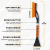 imageEcoNour 27quot Aluminum Snow Brush with Ice Scrapers for Car Windshield and Window  Car Snow Scraper and Brush with Ergonomic Foam Grip Winter Accessories Orange Red Green 3 PackOrange  Red