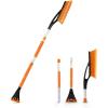 imageEcoNour 27quot Aluminum Snow Brush with Ice Scrapers for Car Windshield and Window  Car Snow Scraper and Brush with Ergonomic Foam Grip Winter Accessories Orange Red Green 3 PackOrange