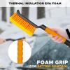 imageEcoNour 27quot Aluminum Snow Brush with Ice Scrapers for Car Windshield and Window  Car Snow Scraper and Brush with Ergonomic Foam Grip Winter Accessories Orange Red Green 3 PackOrange
