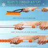 imageEcoNour 27quot Aluminum Snow Brush with Ice Scrapers for Car Windshield and Window  Car Snow Scraper and Brush with Ergonomic Foam Grip Winter Accessories Orange Red Green 3 PackOrange