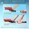 imageEcoNour 27quot Aluminum Snow Brush with Ice Scrapers for Car Windshield and Window  Car Snow Scraper and Brush with Ergonomic Foam Grip Winter Accessories Orange Red Green 3 PackOrange  Red  Green