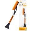 imageEcoNour 27quot Aluminum Snow Brush with Ice Scrapers for Car Windshield and Window  Car Snow Scraper and Brush with Ergonomic Foam Grip Winter Accessories Orange Red Green 3 PackOrange