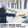 imageEcoNour 27quot Aluminum Snow Brush with Ice Scrapers for Car Windshield and Window  Car Snow Scraper and Brush with Ergonomic Foam Grip Winter Accessories Orange Red Green 3 PackOrange
