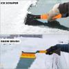 imageEcoNour 27quot Aluminum Snow Brush with Ice Scrapers for Car Windshield and Window  Car Snow Scraper and Brush with Ergonomic Foam Grip Winter Accessories Orange Red Green 3 PackOrange