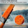 imageEcoNour 27quot Aluminum Snow Brush with Ice Scrapers for Car Windshield and Window  Car Snow Scraper and Brush with Ergonomic Foam Grip Winter Accessories Orange Red Green 3 PackOrange