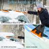 imageEcoNour 27quot Aluminum Snow Brush with Ice Scrapers for Car Windshield and Window  Car Snow Scraper and Brush with Ergonomic Foam Grip Winter Accessories Orange Red Green 3 PackOrange