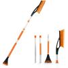 imageEcoNour 27quot Aluminum Snow Brush with Ice Scrapers for Car Windshield and Window  Car Snow Scraper and Brush with Ergonomic Foam Grip Winter Accessories Orange Red Green 3 PackOrange