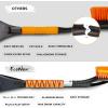 imageEcoNour 27quot Aluminum Snow Brush with Ice Scrapers for Car Windshield and Window  Car Snow Scraper and Brush with Ergonomic Foam Grip Winter Accessories Orange Red Green 3 PackOrange