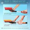 imageEcoNour 27quot Aluminum Snow Brush with Ice Scrapers for Car Windshield and Window  Car Snow Scraper and Brush with Ergonomic Foam Grip Winter Accessories Orange Red Green 3 PackOrange  Red