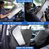 imageEcoNour Accordion Foldable Windshield Sun Shade  Jumbo Sun Visor for Truck Front Windows  UV ampamp Heat Reflective Sunshade with Durable DualLayer Design  XLarge 66quot x 27quotAluminium Silver