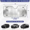 imageEcoNour Accordion Foldable Windshield Sun Shade  Jumbo Sun Visor for Truck Front Windows  UV ampamp Heat Reflective Sunshade with Durable DualLayer Design  XLarge 66quot x 27quotAluminium Silver