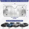 imageEcoNour Accordion Foldable Windshield Sun Shade  Jumbo Sun Visor for Truck Front Windows  UV ampamp Heat Reflective Sunshade with Durable DualLayer Design  XLarge 66quot x 27quotAluminium Silver