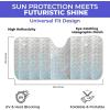 imageEcoNour Accordion Foldable Windshield Sun Shade  Jumbo Sun Visor for Truck Front Windows  UV ampamp Heat Reflective Sunshade with Durable DualLayer Design  XLarge 66quot x 27quotHolographic silver