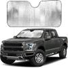 imageEcoNour Accordion Foldable Windshield Sun Shade  Jumbo Sun Visor for Truck Front Windows  UV ampamp Heat Reflective Sunshade with Durable DualLayer Design  XLarge 66quot x 27quotSilver