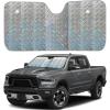 imageEcoNour Accordion Foldable Windshield Sun Shade  Jumbo Sun Visor for Truck Front Windows  UV ampamp Heat Reflective Sunshade with Durable DualLayer Design  XLarge 66quot x 27quotHolographic silver