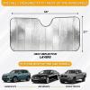 imageEcoNour Accordion Foldable Windshield Sun Shade  Jumbo Sun Visor for Truck Front Windows  UV ampamp Heat Reflective Sunshade with Durable DualLayer Design  XLarge 66quot x 27quotSilver