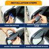 imageEcoNour Blind Spot Car Mirror 2 Pack  Wide Angle for 3x Larger View  Universal Car Rear View Mirror with Rain Guard  Side Blind Spot with Adjustable Stick for Cars SUVs and TrucksRectangle With Visor