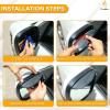 imageEcoNour Blind Spot Car Mirror 2 Pack  Wide Angle for 3x Larger View  Universal Car Rear View Mirror with Rain Guard  Side Blind Spot with Adjustable Stick for Cars SUVs and TrucksCircle With Visor